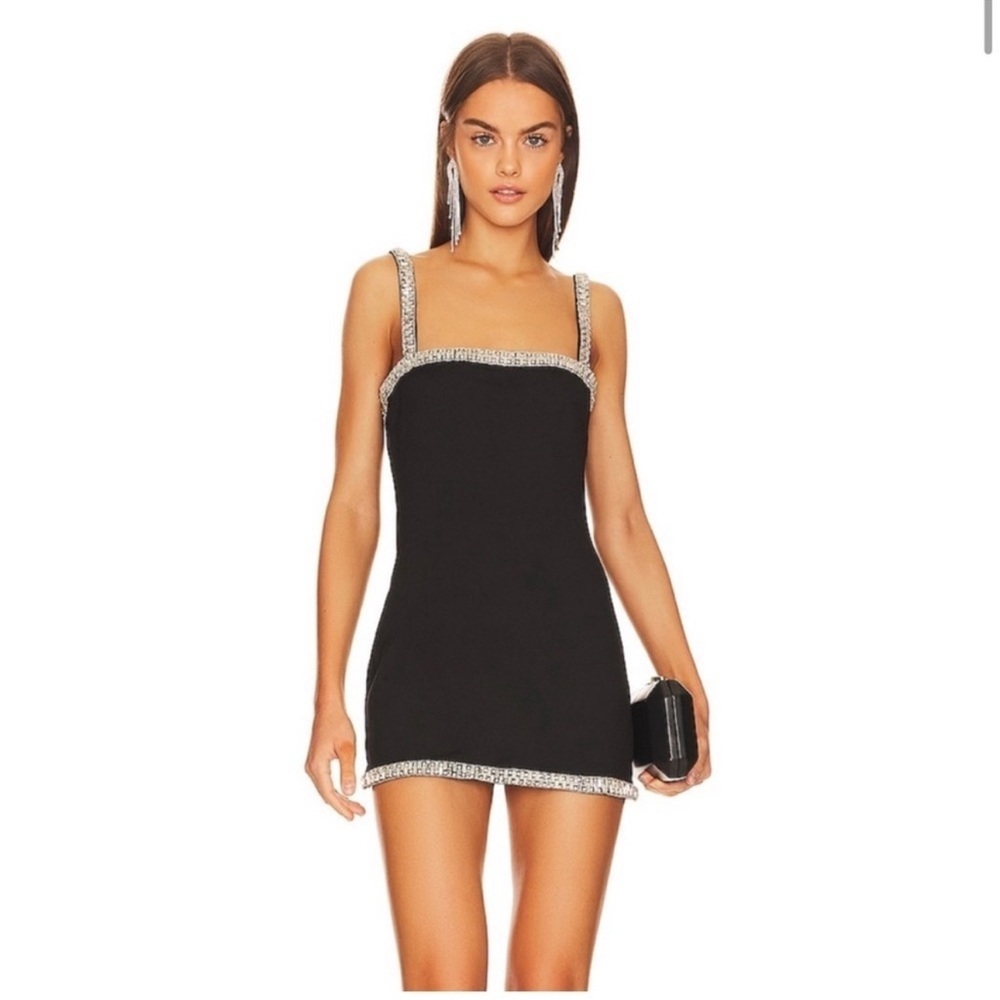NWT retrofete Regina Dress in Black & Silver